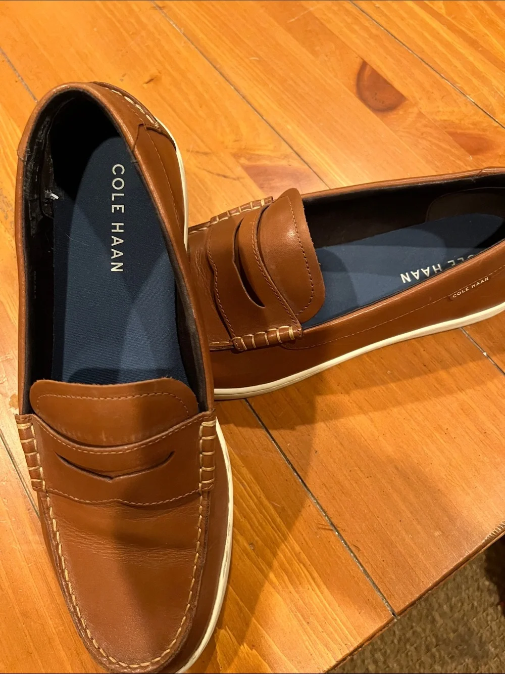 Cole Haan Tan/Brown Leather Penny Loafers